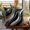 Gray-White Abstract Curved Pattern Pillow Cover Single Piece Decor Pillowcase