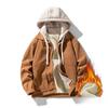 Giacca Baseball in Velluto a Coste Giacca Uomo Autunno Inverno Larga Pile Ispessita Casual Giacca con Bavero Abbigliamento Uomo