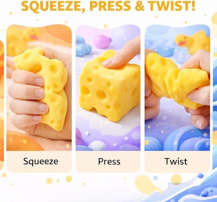 Cheese Squishy Slow Rising Fidget Toy Slow Rebound Squeeze Ball Stress Relief For Adults Sensory Anxiety Relief Toy