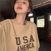 Street Style Large-size Short-sleeved T-shirt for Women In Summer Couple Outfit Loose Korean Casual Bottoming Shirt Top