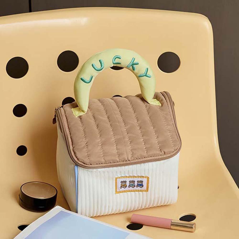 

Kawaii Cartoon House Cosmetic Bag Cotton Printed Pouches Bag Organizer Women красный