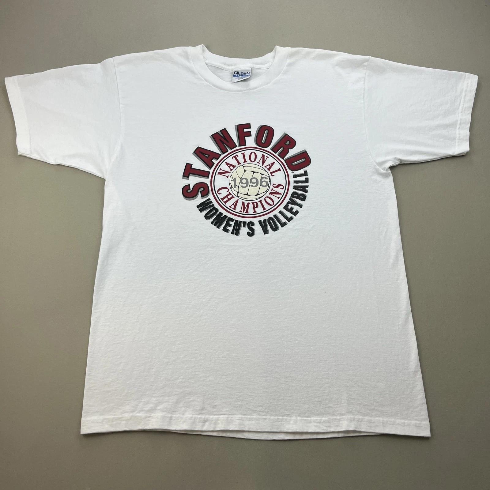 Vintage Stanford University T-Shirt Mens XL White Women Volleyball Cardinals 90s S