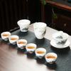 Good value goods suet jade porcelain kung fu tea set business merchandise gifts can be done