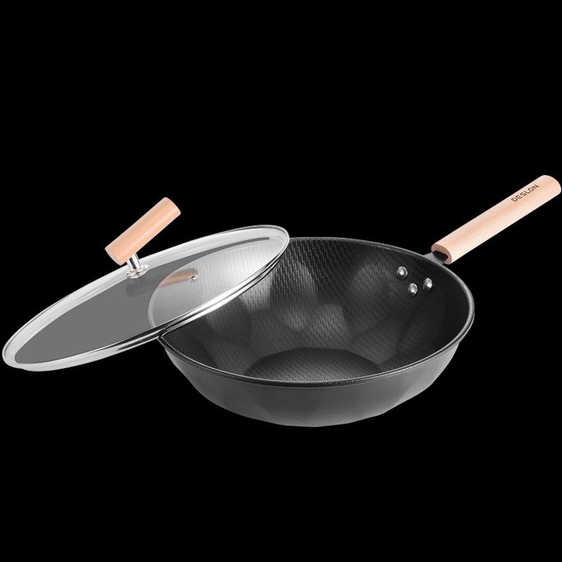 Deslang Non-Coated Forged Iron Wok