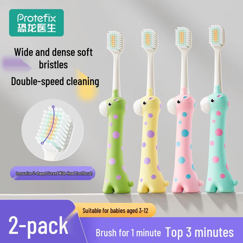 PROTEFIX Dinosaur Doctor Giraffe Soft Bristle Kids Toothbrush