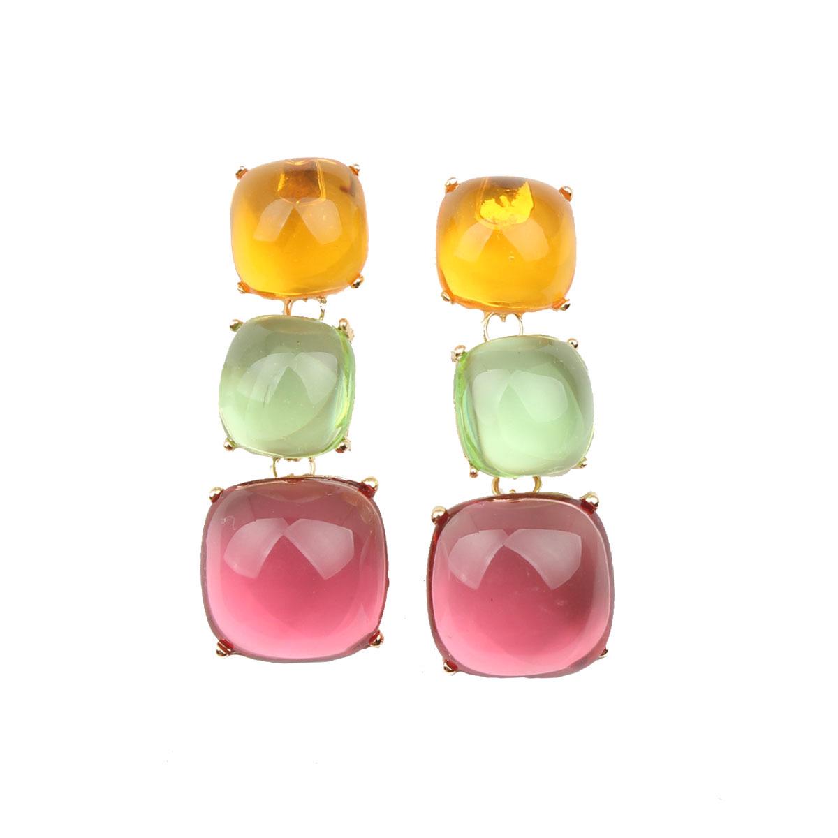 

Комплект ручной работы из акриловых цветных блоков - Универсальные хрустальные украшения для женщин