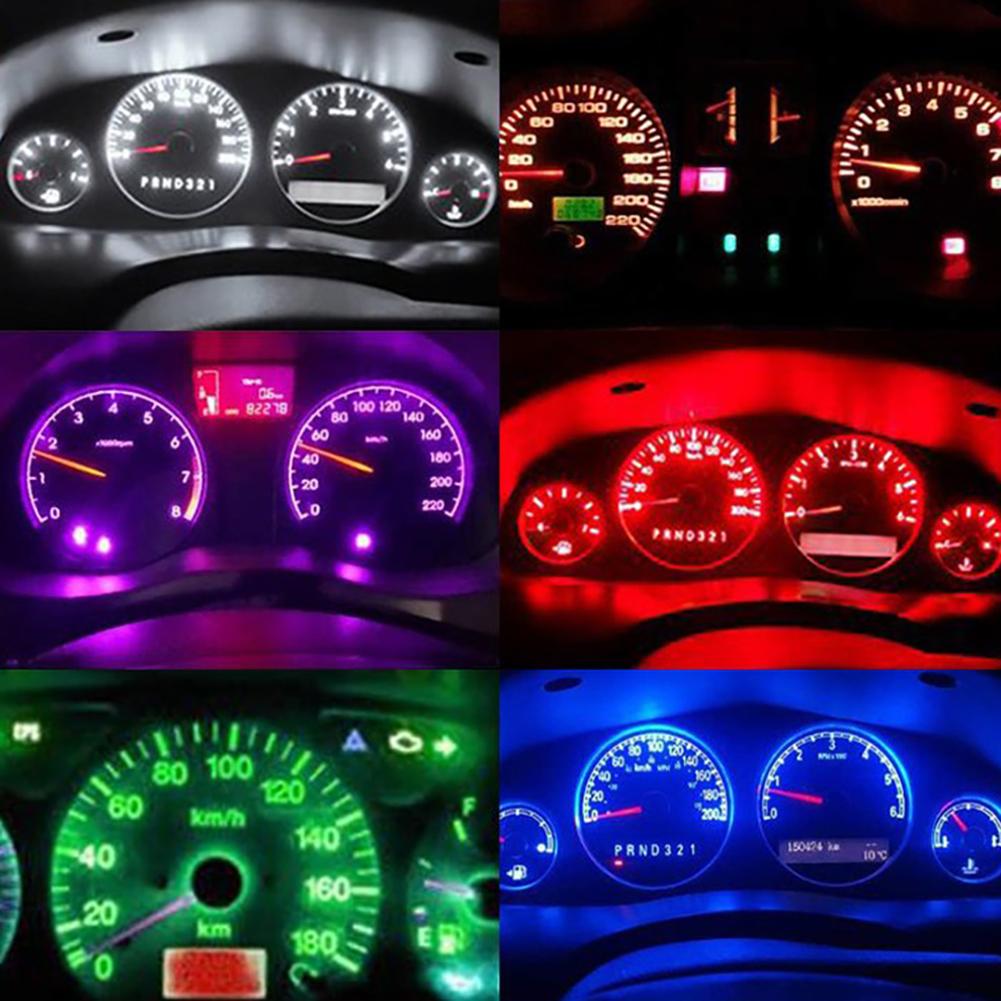 10Pcs Car Interior Indicator Lights Wedge Dashboard Warming Instrument Light T3 LED T4.2 T4.7 Led Bulb Canbus 3030SMD 12V Auto Lamp