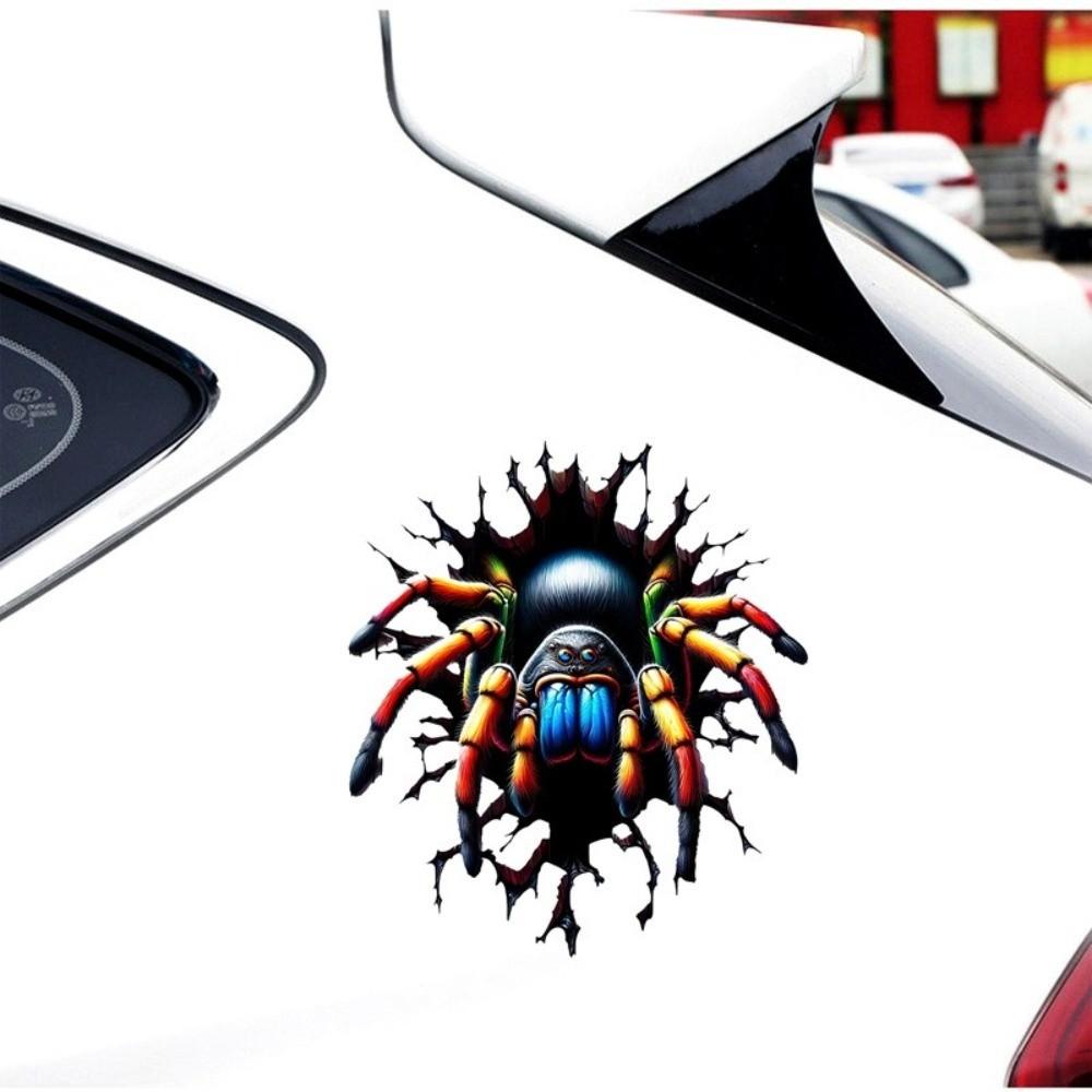 5Pcs Self Adhesive Spider Stickers Irregular Shape Vehicle Decals Halloween Decoration
