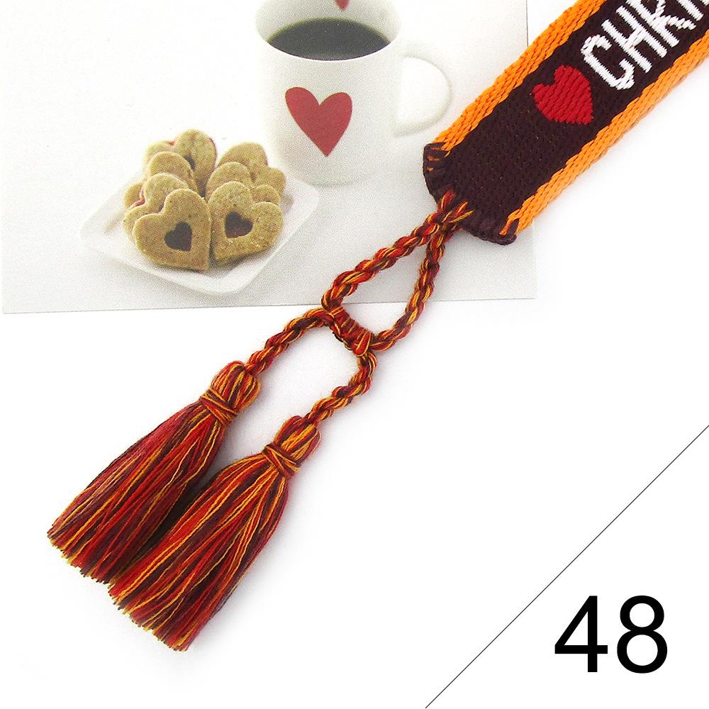Custom Bohemian Embroidered Bracelet with Tassel and Woven Rope - Handmade Jewelry for Couples and Women