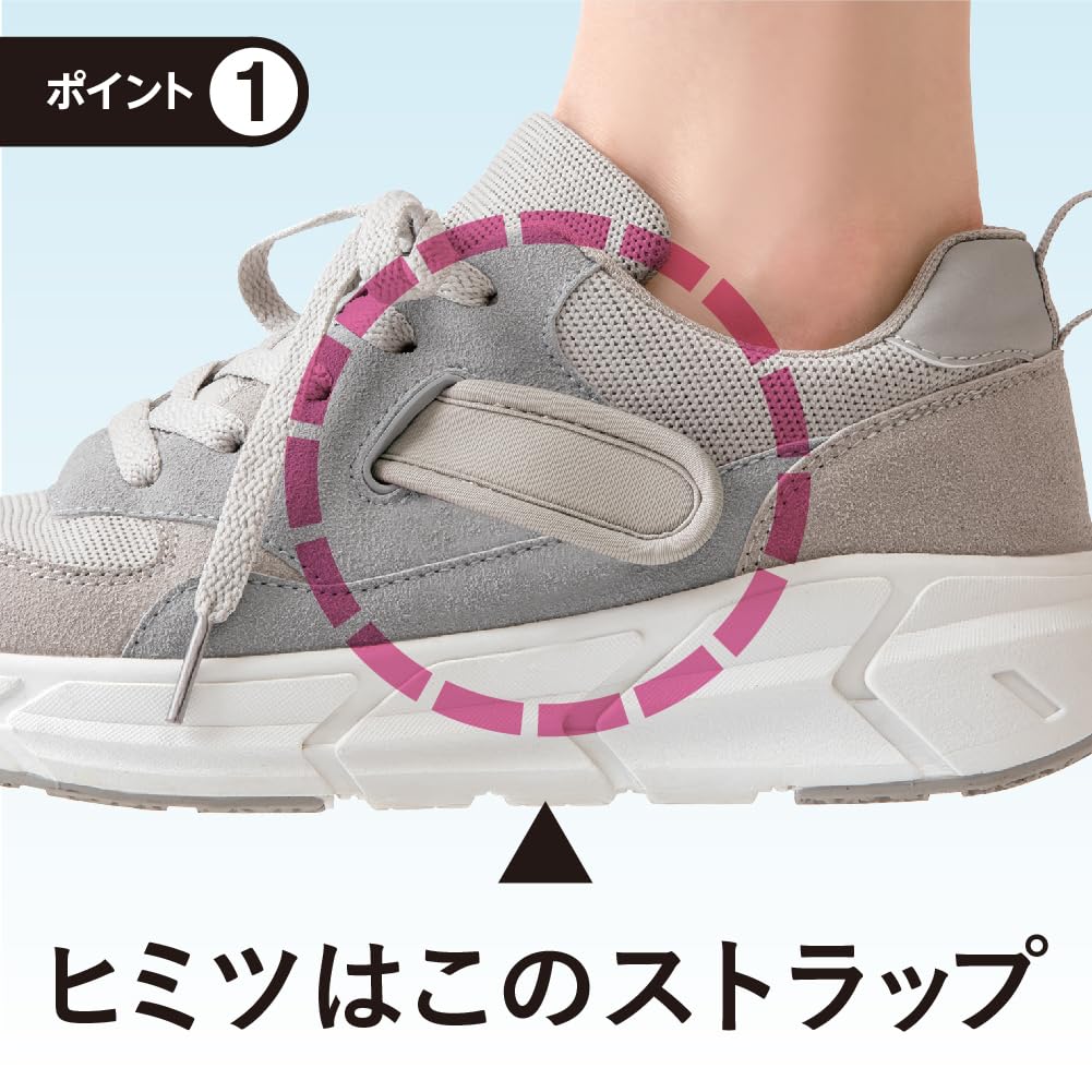 Alphax Women's Doctor's Valgus Support Sneakers, Navy, Size L (24.0-24.5cm)