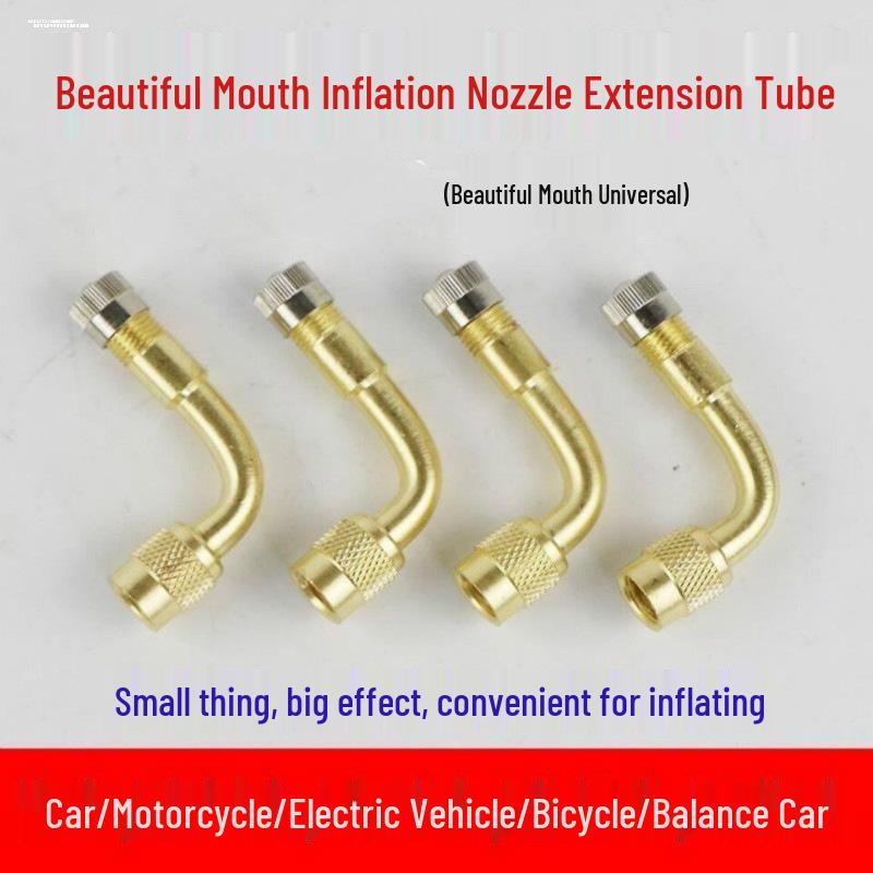 Copper Elbow Extension Nozzle for Electric Vehicle Tire Inflation Pure Copper 45 Degree 1 Piece