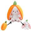 Shapeshifting Fruit Rabbit Plush Toy Stuffed Action Dolls Kids Throw Pillow