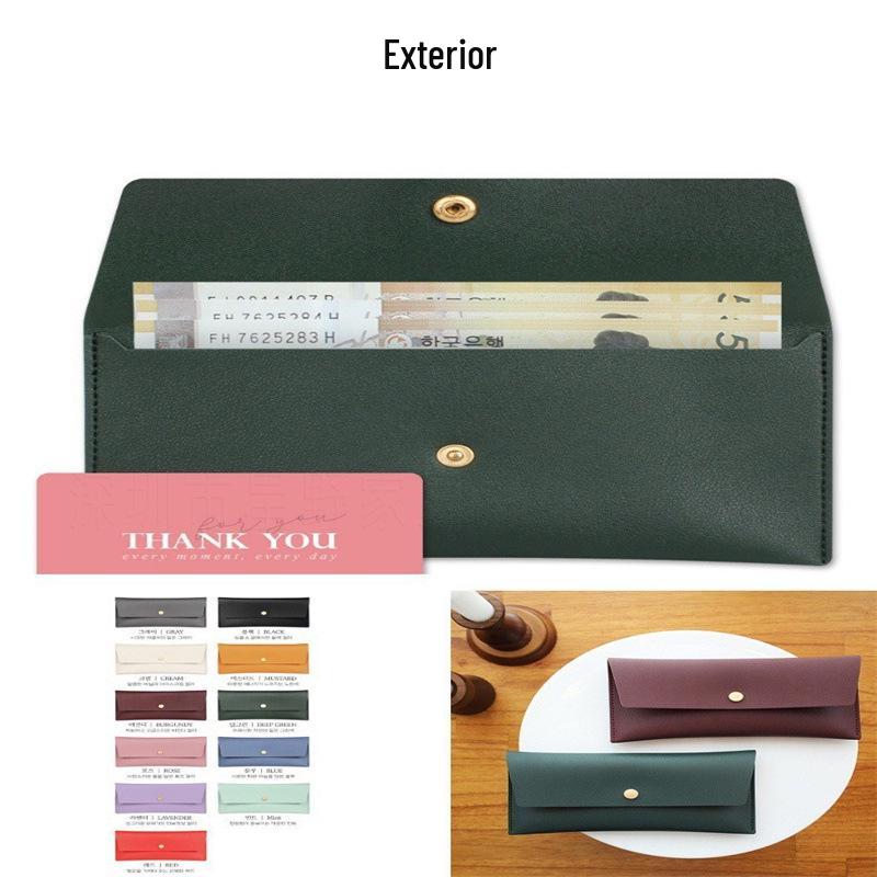 Sofort verfügbar Koreanischer Stil Damen Mehrfarbige Leder-Clutch & Münzbörse mit Kartenhalter