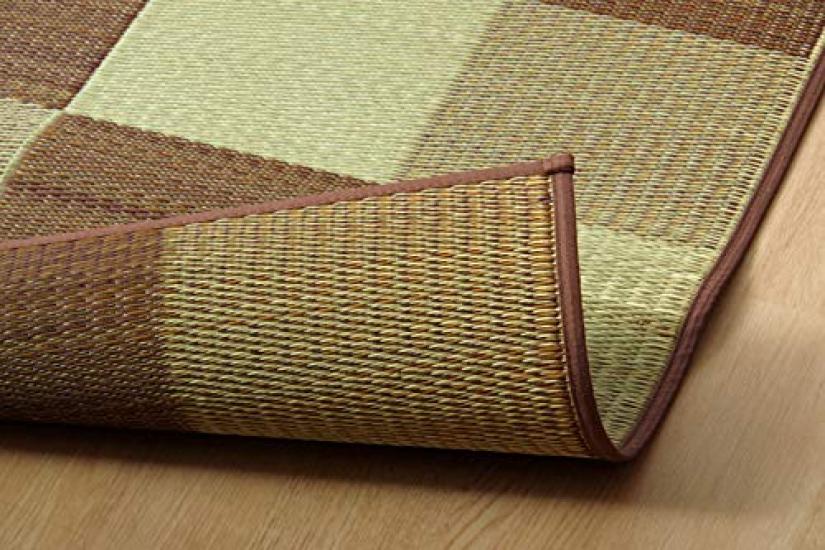 Ikehiko Igusa Rug Carpet Block 2 140 X 200cm Brown Made In Japan Approx. #8220550