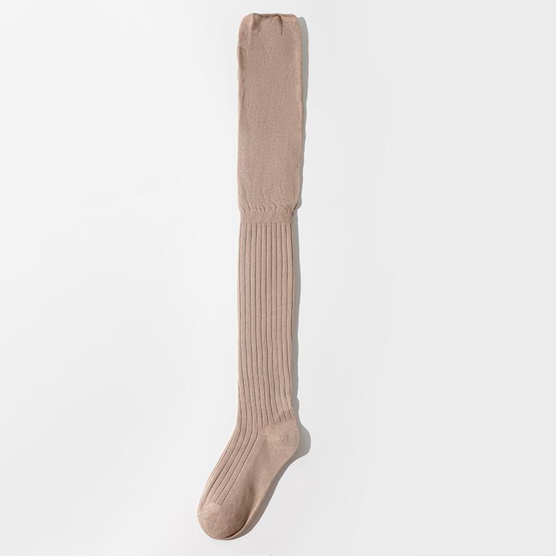 Socks Women'S Knee Socks Autumn And Winter, Thigh Socks Pure Cotton Sweat-Absorbing Japanese Stacking Socks Solid Color Fashion High-Tube Socks