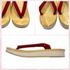 Edoten Geta Sandalen, Gelbes Tatami, Schwammsohle, Gepolstert und Bequem für Beine und Rücken, Hergestellt in Japan, Damen, Oval, Roter Riemen, Größe LL