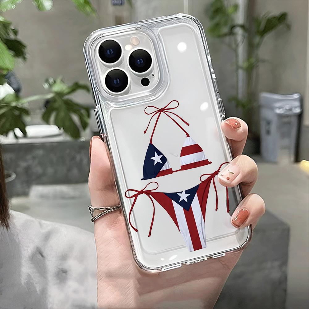 Bikini Pattern Phone Case For IPhone 17AIR 16E 15 Pro 14 Pro Max 12 11 13 Mini XS XR XS Max 8Plus Fashion Friend Gift Aestheti