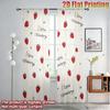 2PCS Digital Print Sheer Curtain, I Love Strawberry, Sweet Cute Fruit Berry Red - Voile Drapes for Bedroom Living Room Decor