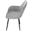 Upholstered Armchair - Springos® - Grey Velvet - Ergonomic Backrest - Metal Legs - Retro Design