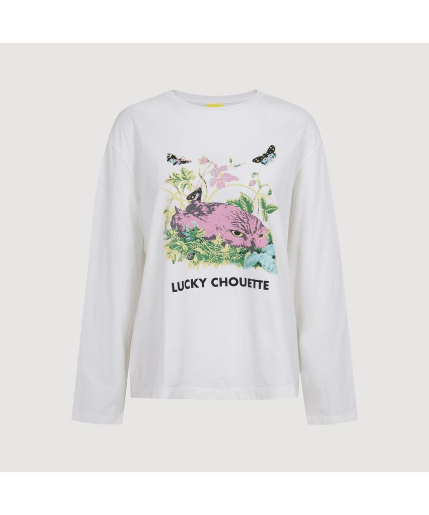LUCKY CHOUETTE Chouette Point Long Sleeve T-Shirt (White) Lftas25270Whx