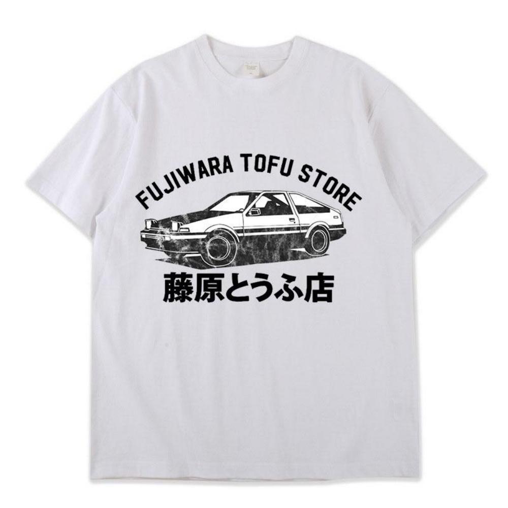 

Дрифт японского аниме AE86 Initial D двусторонняя футболка с круглым вырезом и короткими рукавами летние повседневные футболки модная мужская летняя футболка S чёрный