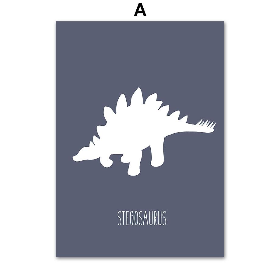 

Динозавр Юрского периода T Rex Triceratops мультфильм животные настенная живопись на холсте плакаты и принты настенные панно Декор детской комнаты A4 21X30cm No Framed