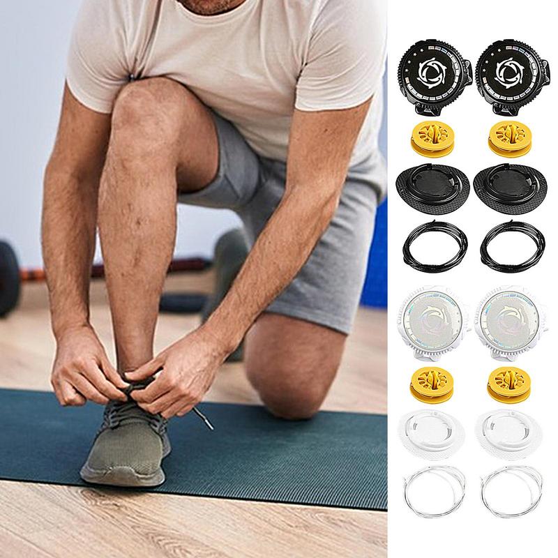 1Pair Not Tie Laces Rotating Buckle Metal Wire Shoe Strings Adjustable Lazy Sports Shoes Supply With Security Lock Leisure