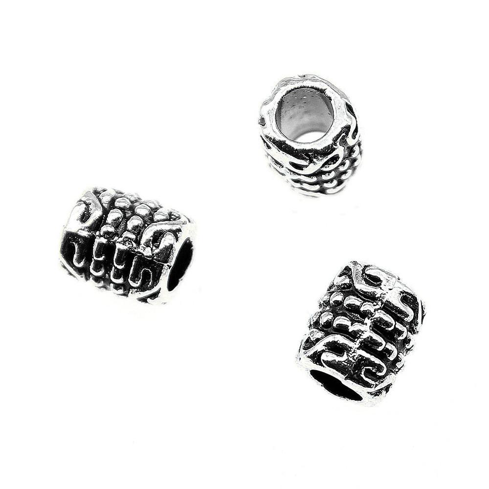 Multi Color Spacer Beads Ornate Metal Big Hole Beads For Jewelry Projects