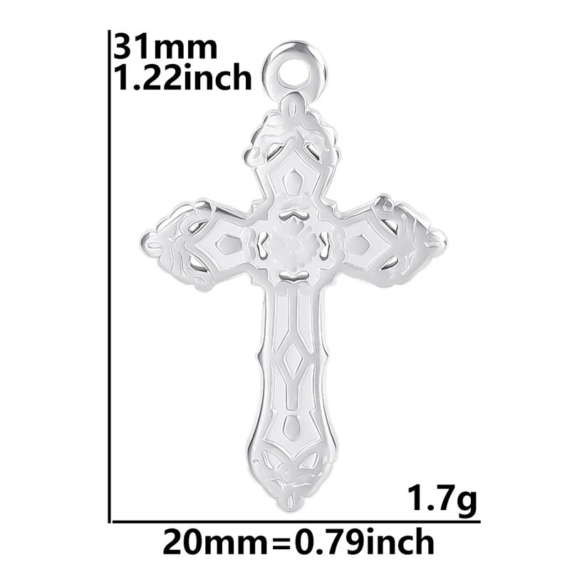 No Fade Silver Color Stainless Steel Angel Charms For Jewelry Making Supplies Handmade Necklace Earrings Pendant DIY Heart Cross