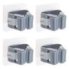4-Pack Mop and Broom Holder Wall Mount Broom Gripper Holds Self Adhesive No Drilling Broom and Dustpan Hanger for Home