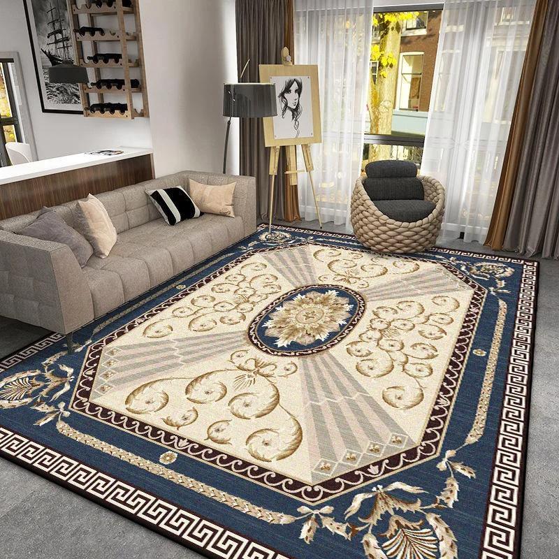 European Style Carpet for Living Room Luxury Decor Home Sofa Area Fluffy Soft Rug Bedroom Cloakroom Non-slip Entrance Door Mat