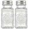 Set of 2 Vintage Glass Shakers for Salt and Pepper, Featuring A Glass Base and Stainless Steel Lid, Ideal for Kitchen Use, Dining Tables, Rvs, Camping