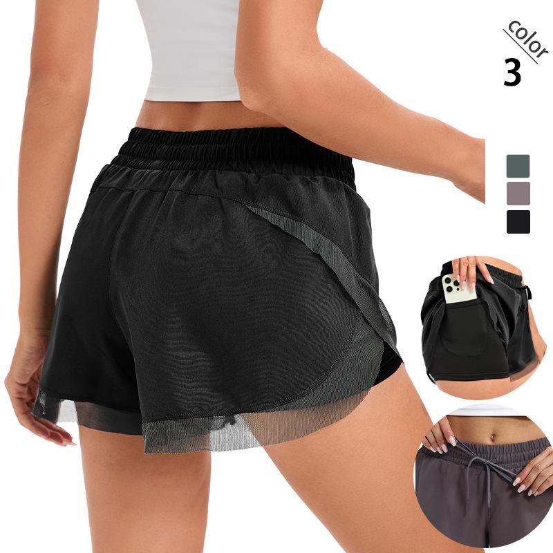 Women's Quick-Dry High-Waisted Running Shorts with Inner Lining