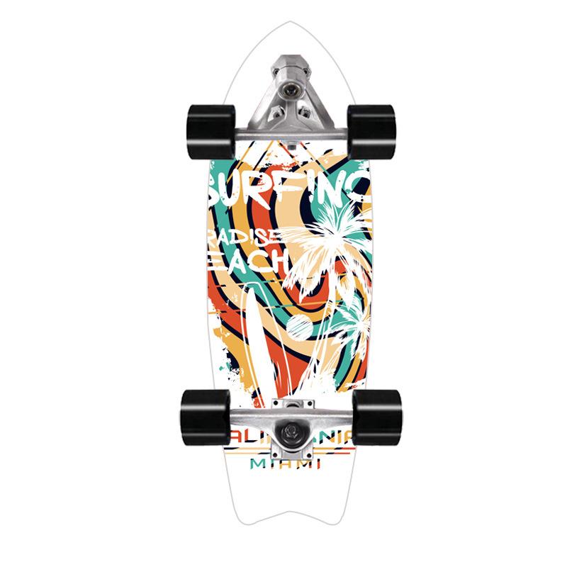 32 אינץ' סקייטבורד גלישה ללא דוושת זנב דוושת CX7 Bridge Brush Street למתחילים למתחילים לתרגול סקי גלישה