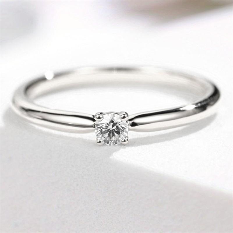 Xiaomi Huitan Single Cubic Zirconia Proposal Ring for Women Bridal Wedding Band Trendy Simple Style Engagement Accessories Jewelry