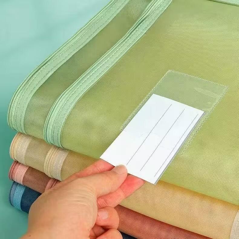 Dual Layer Student Organizer - Large Capacity Transparent Handbag for Books, Exam Papers, and Files