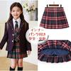 Chickiddos Pleated Skirt for Student Skirt with Inner JK High School School Navy Blue with Red Size 120 Girls, Uniform, Kids, Juniors, Women, A-Line