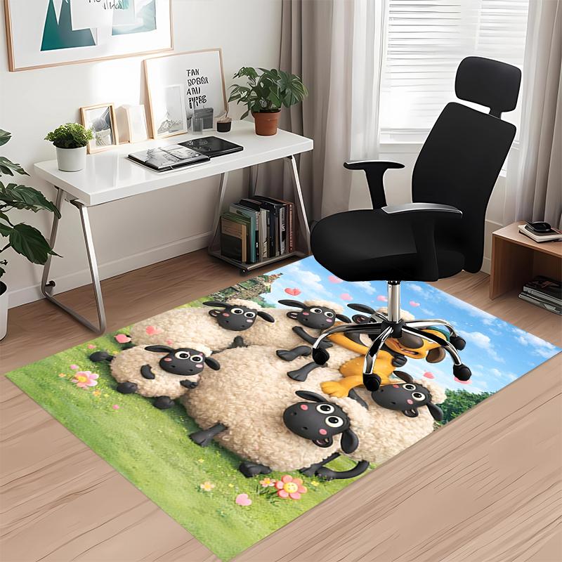 Shaun the Sheep Printed Carpetrugfor Office Chair Living Room Bedroom Kitchen Room Decor Gifts