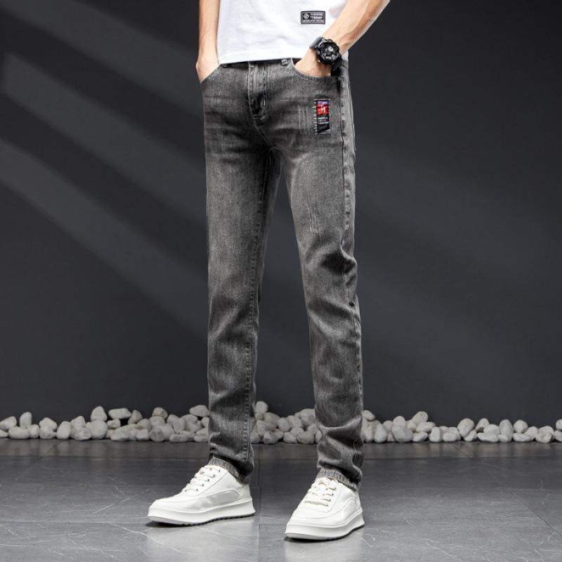 JYL New Washing Machine Daily Trousers Men's Spring and Autumn Elastic Jeans Straight