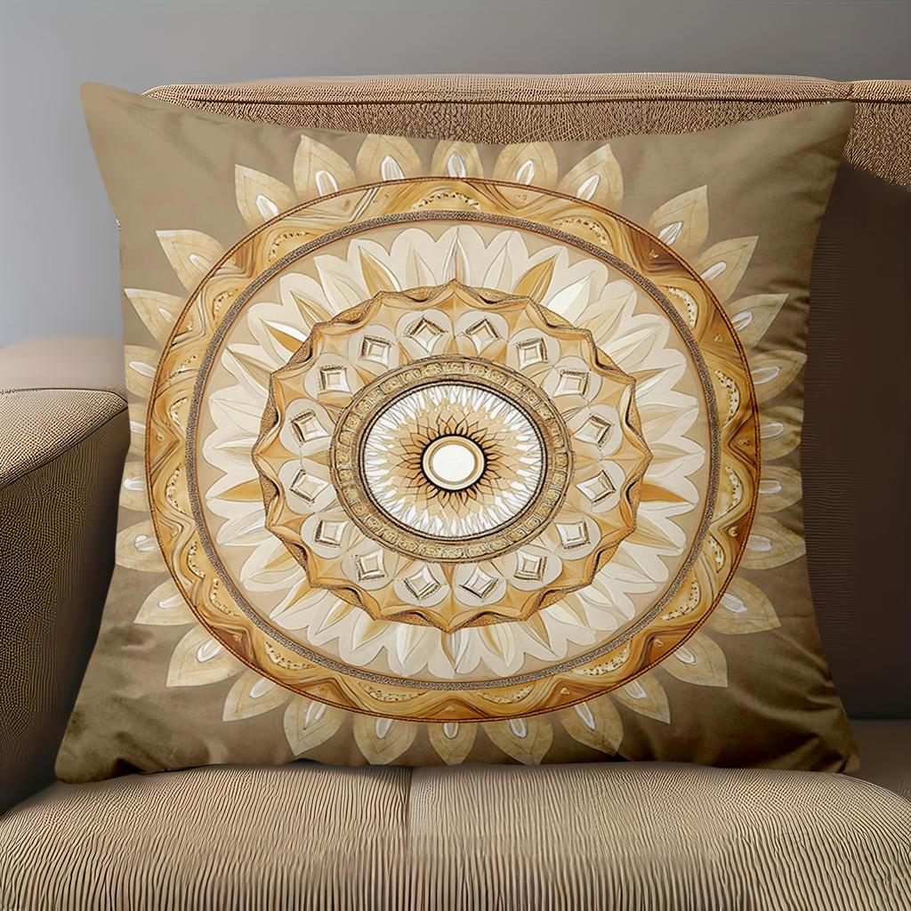 1 Pieces Brown Mandala Patterned Decorative Throw Pillows Polyester pillowcase, sofa decorative cushion cov Headboard Pillow