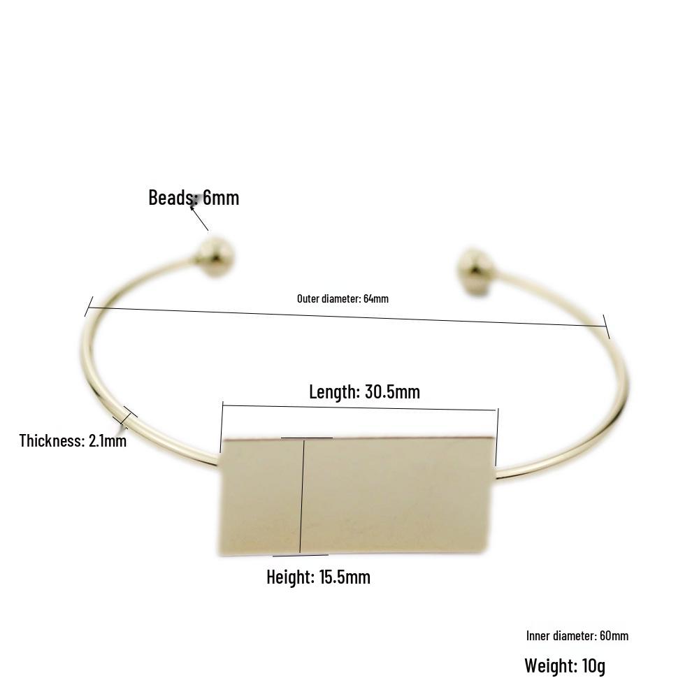 Minimalist Japanese-Korean Geometric Metal Bead Bracelet – Adjustable, Trendy Fashion