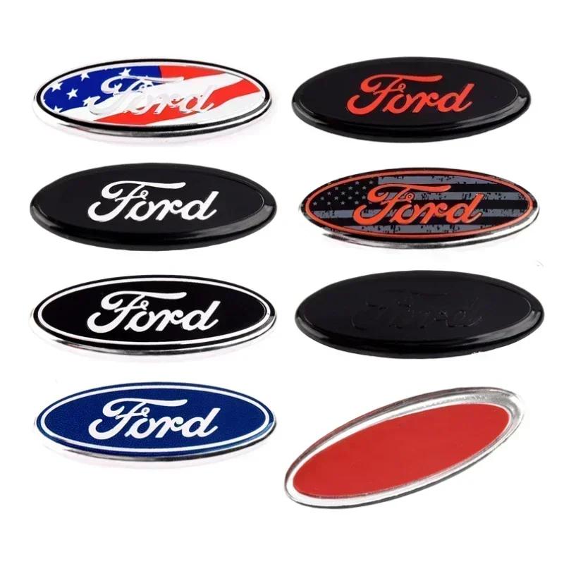 Sticker For Ford MK4 Taurus Escape Ecosport Edge Focus Ranger Mondeo Fiesta Kuga Fusion 58x22mm Alloy Car Steering Wheel Emblem