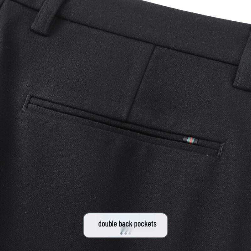 Men's Thickened Warm Business Casual Wool Blend Trousers