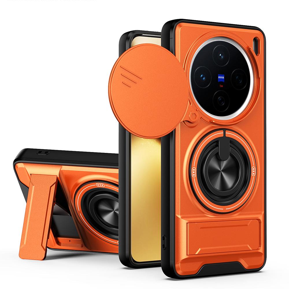 KEYSION Custodia Magnetica per Telefono per VIVO X200 Pro 5G Protezione Fotocamera a Scorrimento Supporto Verticale Anello a 360° Cover Antiurto per VIVO X200