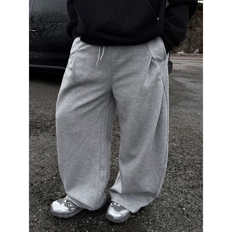 Loose Casual Straight-Leg Knife-Cut Sweatpants for Men and Women, Spring and Autumn Trendy High-Waisted Versatile Drape Straight-Leg Sports Pants