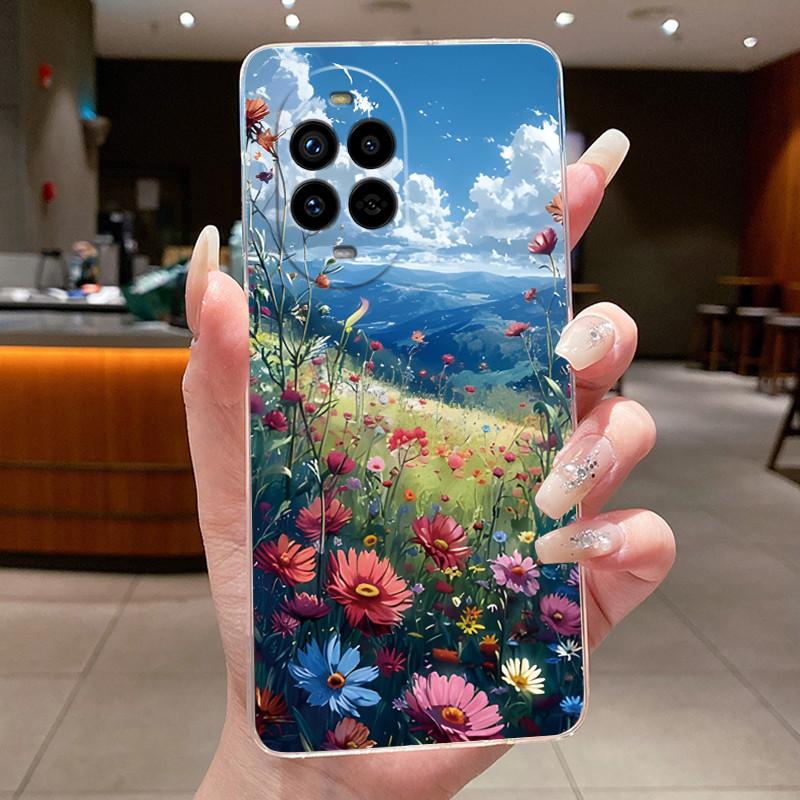 Casing For Huawei Nova 13 Pro Luxury Cute Cool Dragon Flower Pattern Soft silicone Phone Case Back Cover Transparent TPU Shell