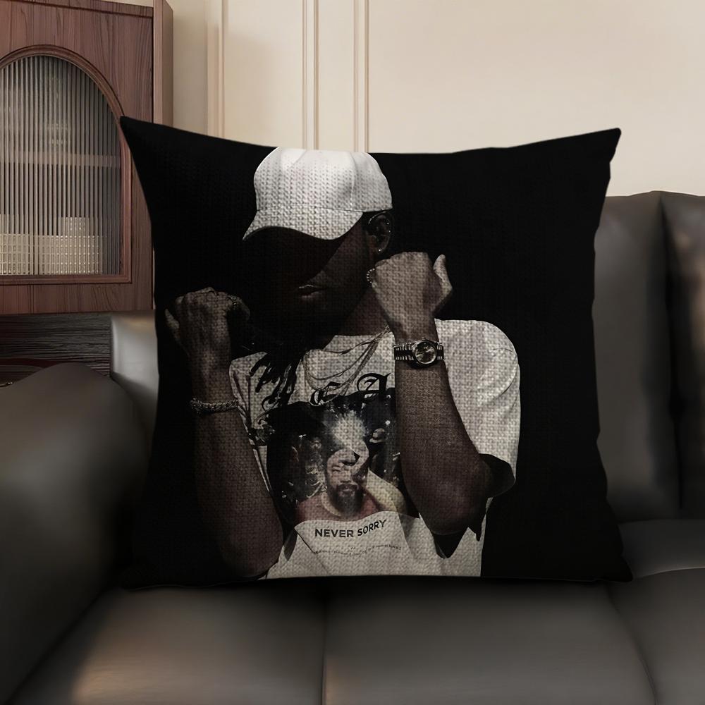P-Partynextdoor Singer Cushion Cover Natural Linen Organic Fabric Double-Sided Printing Sofa Home Decor Gift Pillow Case