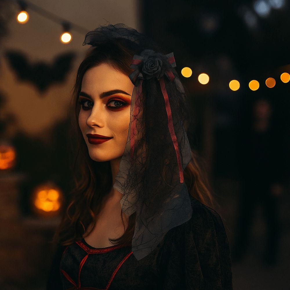 Breathable Halloween Hairpin Comfortable Hair Accessories Portable Gothic Head Veil  Outfits
