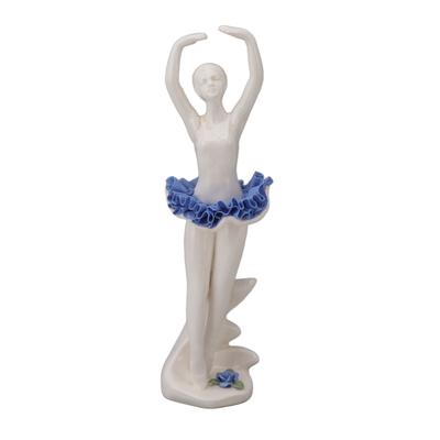 Ballerina Girl Figurine Ballet Dancer Statue Ceramic Sculpture Desk Ornament for Home Bookshelf