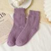 Women's Autumn and Winter Thickened Socks Warmth Purple Heart-shaped Breathable Floor Socks